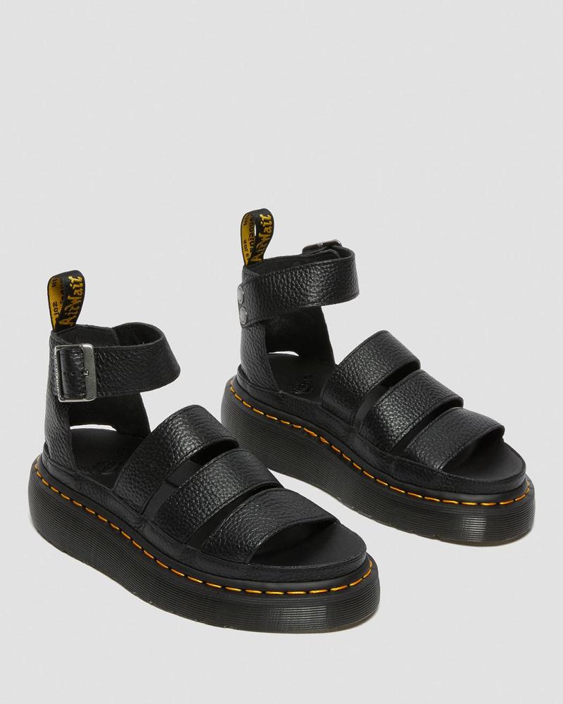 Women's Dr Martens Clarissa II Leather Platform Sandals Black | AU 309HAP